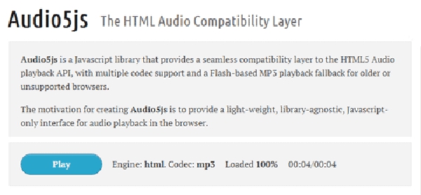 HTML5 Audio - Audio5js