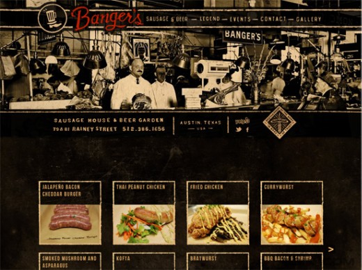 Textured website design example: Banger's