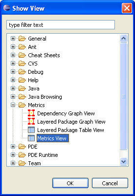  Eclipse е Metrics View