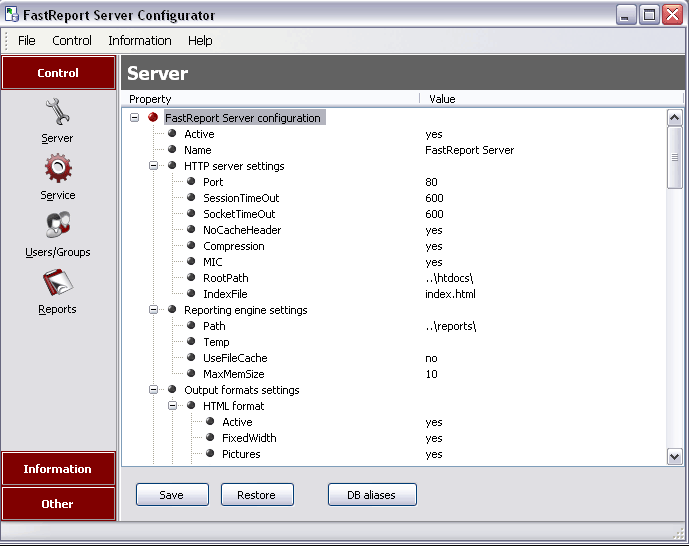 FastReport server