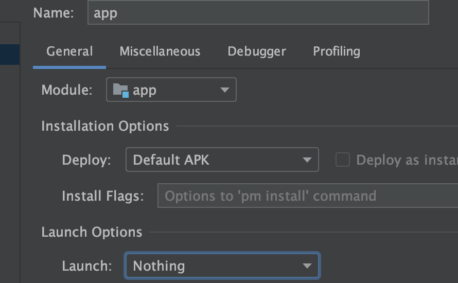 Android Studio 4.0: Default Activity not found Error while Launching activity