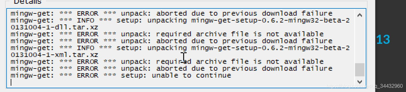 װmingwdownload failedunable to continue
