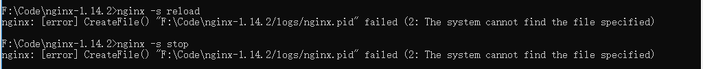 nginx: error CreateFile 2: The system cannot find the file specified