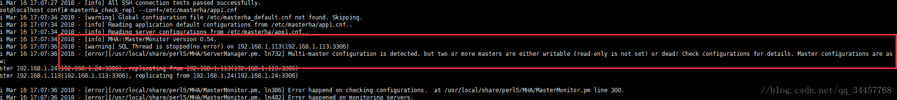 masterha_check_repl --conf=/etc/masterha/app1.cnfĸֱ