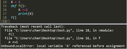 ÿBUGUnboundLocalError: local variable X referenced before assignment