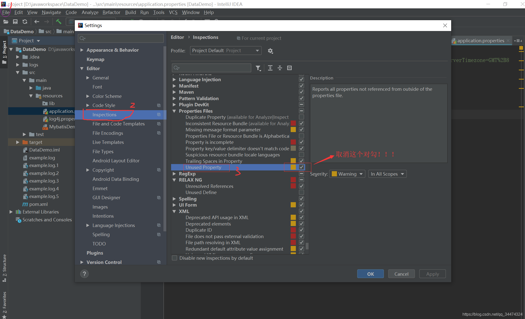 IEDA޷ȡ**.propertiesreports all properties not referenced from outside of the propertie file.