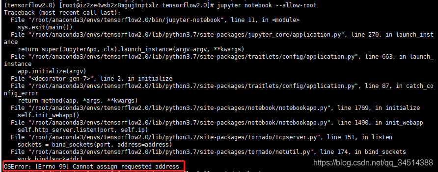 CentOSԶ̷װJupyterOSError: [Errno 99] Cannot assign requested address