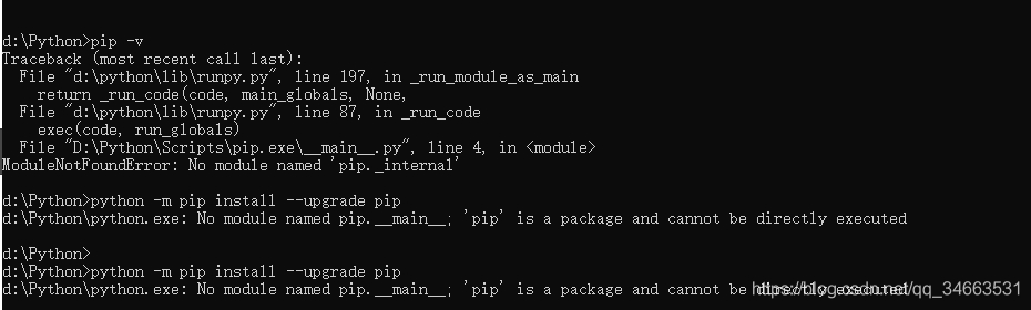 pip is a package and cannot be directly executedWinError 5]ܾ