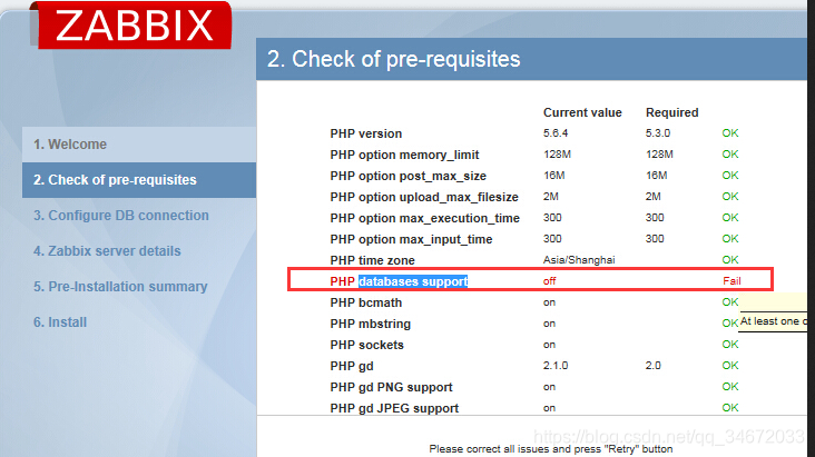 lnmpzabbixװʱʾphp databases support off 