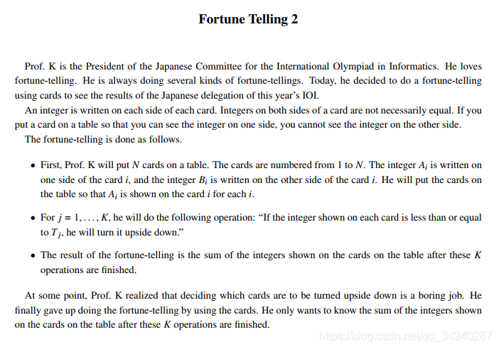 [JOI Open 2014 day1]Fortune Telling 2(߶+ά)