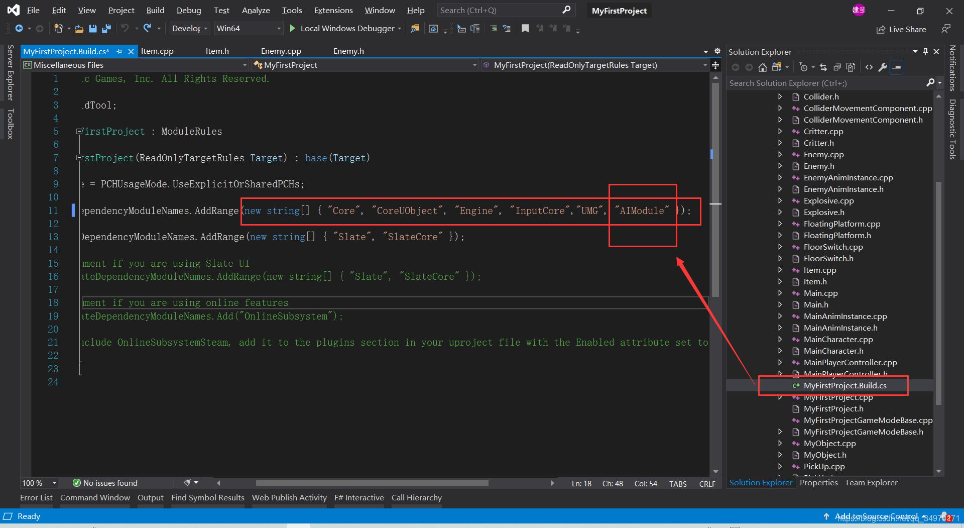 UE4 Ϣunresolved external symbol __declspec(dllimport) private: static class UClass * __cdecl AA