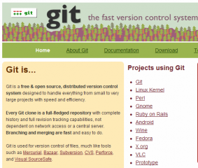 Git website homepage