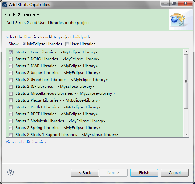 MyEclipseSSH Struts2.1+Spring3.0+hibernate3.3