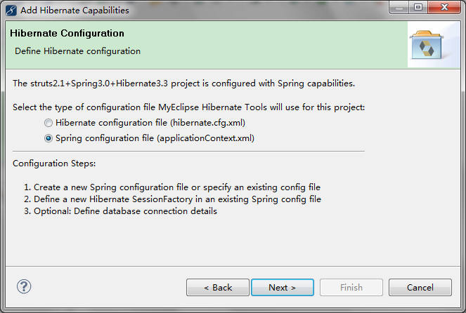 MyEclipseSSH Struts2.1+Spring3.0+hibernate3.3